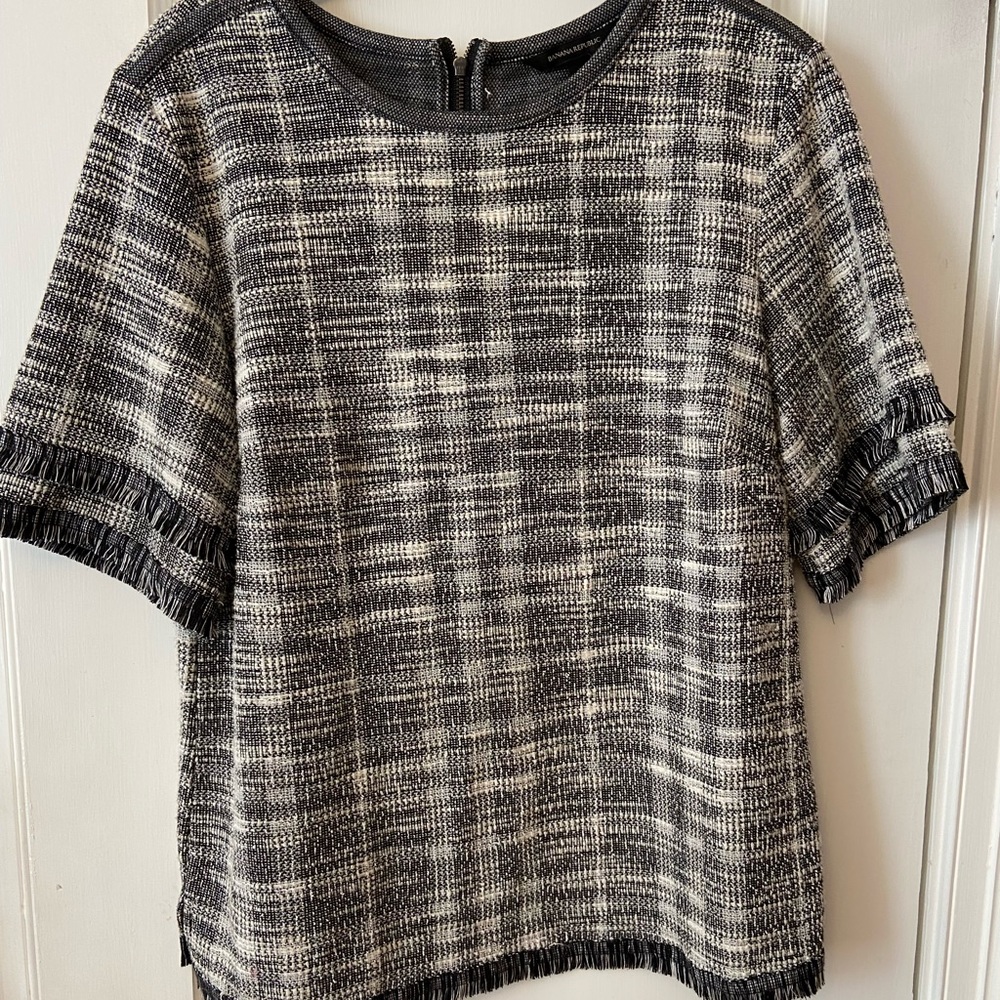 Banana Republic short sleeve tweed top, M
